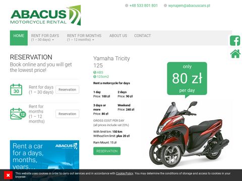 Abacus wypożyczalnia motocykli