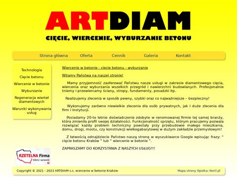 Artdiam - cięcie betonu Kraków