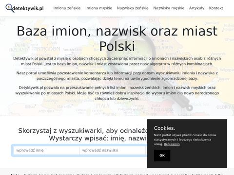 Detektywik.pl lista imion i nazwisk