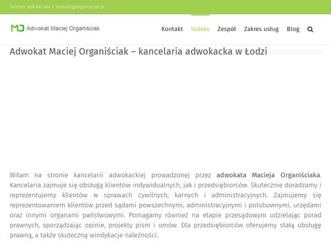 Organisciak.pl - adwokat z Łodzi